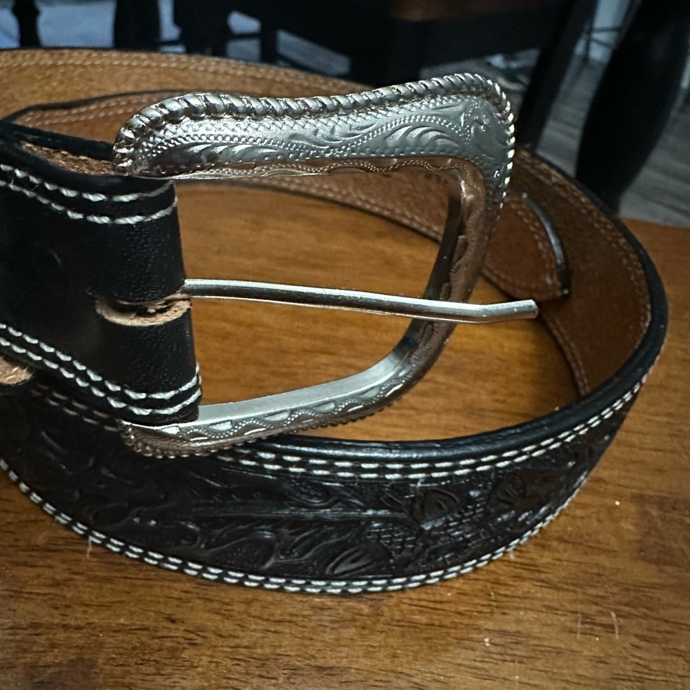 Grants leather 100% leather western belt